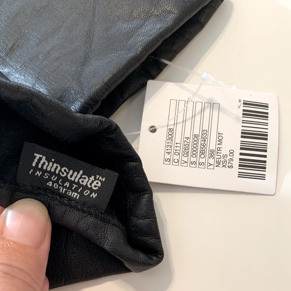 NWT Vintage Genuine Leather Women’s Black Motorcycle Gloves, Urban Outfitters - Picture 3 of 4